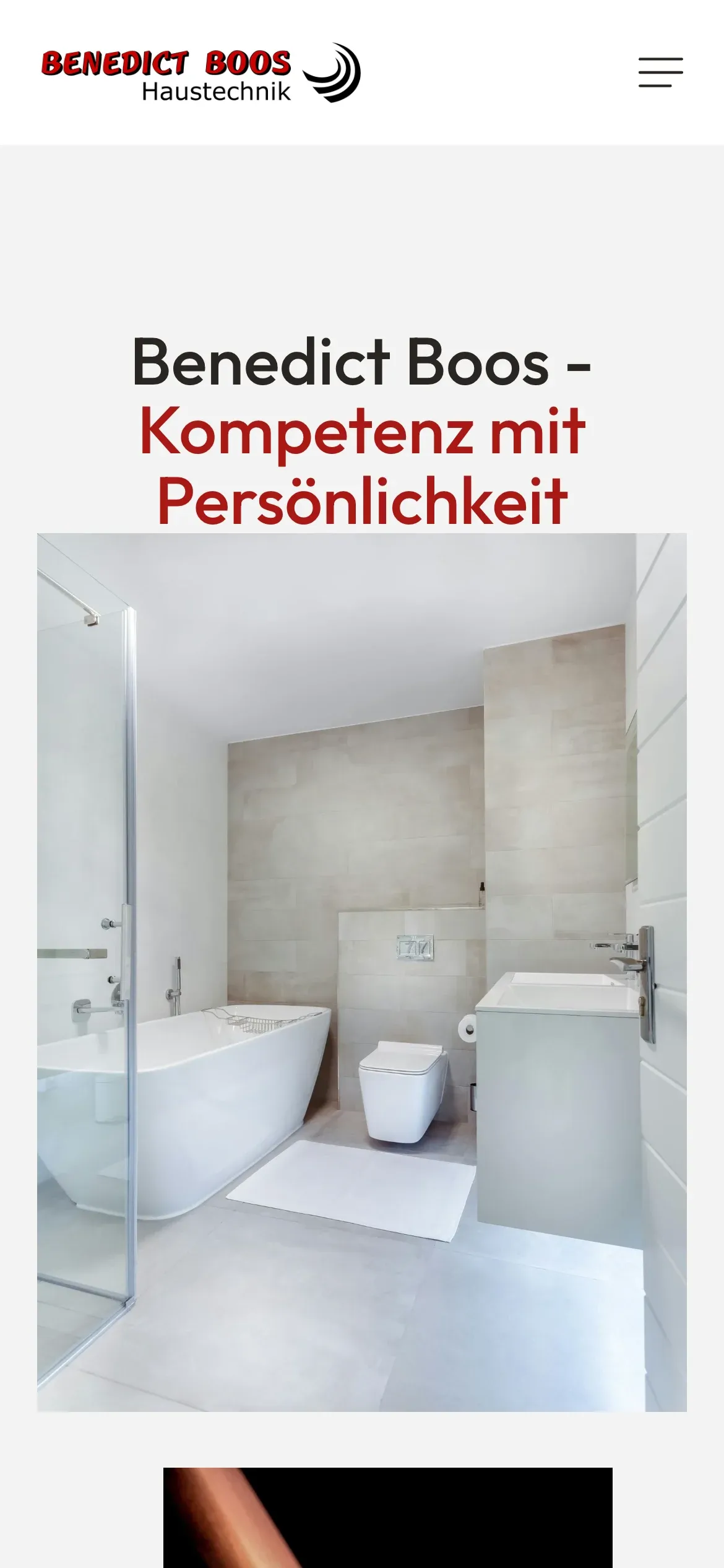 Startseite von badprofi-boos.de auf dem Smartphone