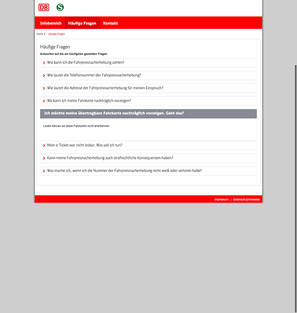Screenshot Deutsche Bahn - Kundenportale