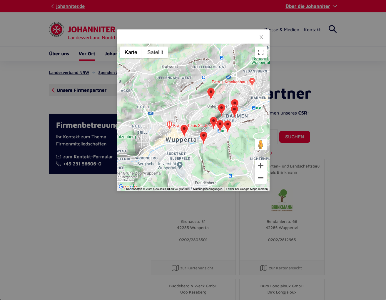 Johanniter Locations Screenshot